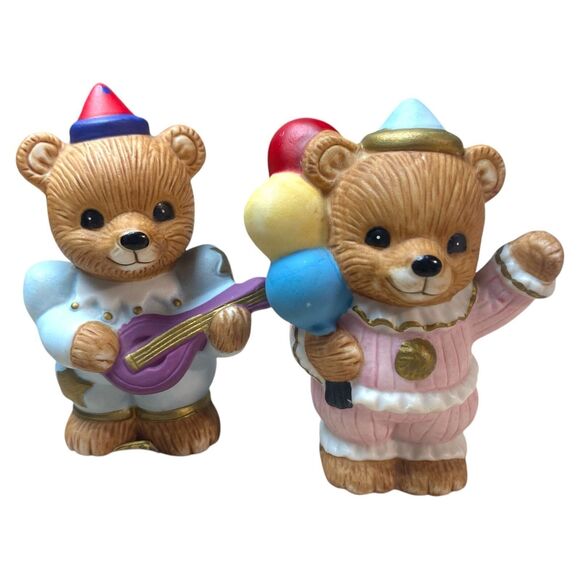 Homco Circus Bear Figurines #1449 Set of 4 Vintage Clown Bears w/ Stickers - Picture 4 of 8